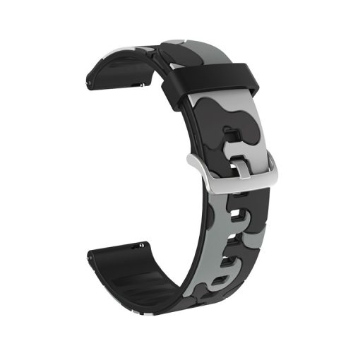 20mm Camouflage Skin Flexible Silicone Watch Strap for Huami Amazfit Watch Youth Version/GT2 42mm - Grey