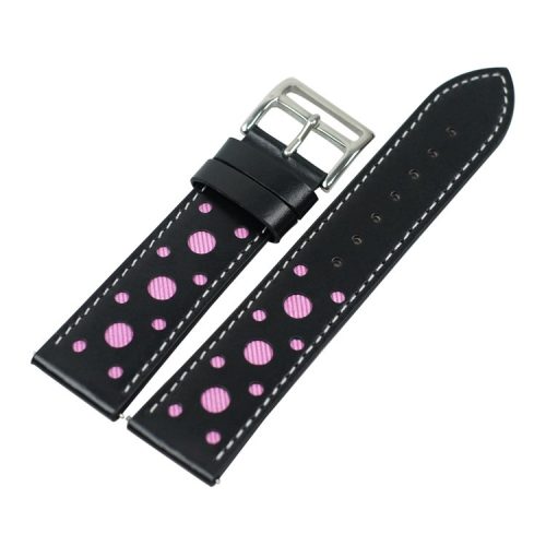 22mm Holes Decor Leather Smart Watch Band Strap Replacement for Huawei Watch GT 2e /GT2 46mm - Pink