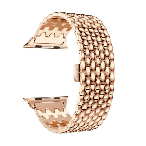 Aluminum Alloy Watch Band Strap for Apple Watch Series 10 42mm / 9 8 7 41mm / SE (2023) SE (2022) SE 6 5 4 40mm / 3 2 1 38mm - Rose Gold