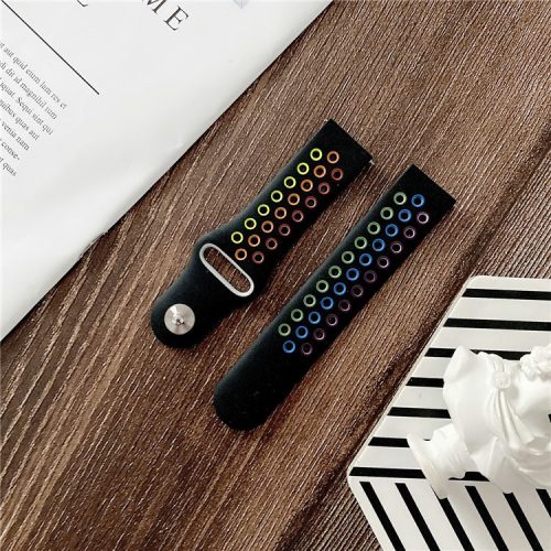 20mm Colorful Silicone Smart Watch Band for Samsung Galaxy Watch Active1/2 / Galaxy Watch (42mm) - Black