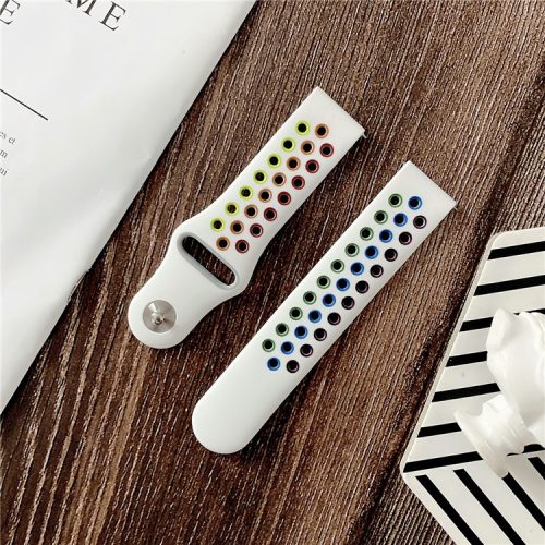 20mm Colorful Silicone Smart Watch Band for Samsung Galaxy Watch Active1/2 / Galaxy Watch (42mm) - White