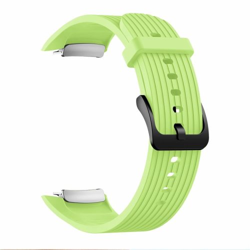 Vertical Stripes Grain Silicone Smart Watch Band Replacement [Large Size] for Samsung Galaxy Gear Fit2 pro - Green