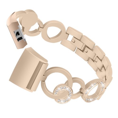 Zinc Alloy with Diamond Chain Watch Strap for Fitbit Charge 2 - Gold