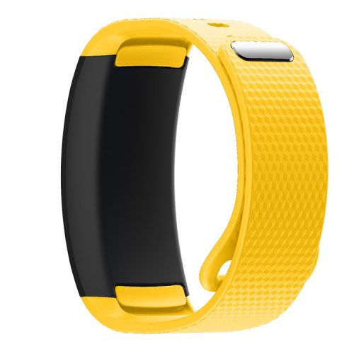 Flexible Silicone Watch Band for Samsung Gear Fit2, Large - Yellow