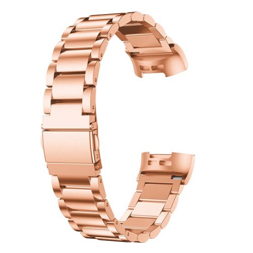 For Fitbit Charge 3/4 Stainless Steel Smart Watch Replacement Strap Watchband - Rose Gold