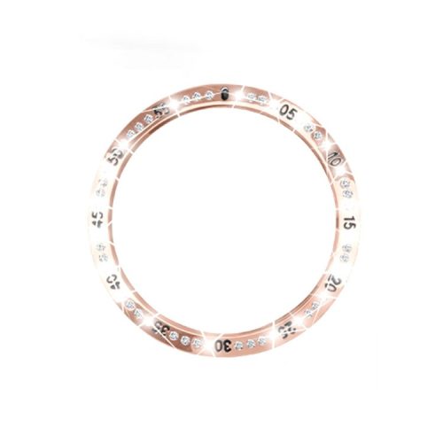 Rhinestone Decor Index Ring Stainless Steel Watch Bezel Ring for Samsung Galaxy Watch 46mm - Rose Gold