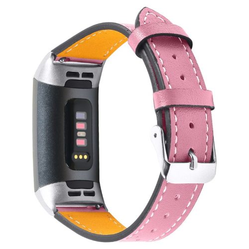 For Fitbit Charge 4/3 Watch Strap Genuine Leather Smart Watch Band Replacement - Pink