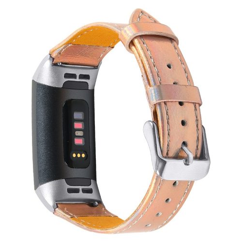 For Fitbit Charge 4/3 Watch Strap Genuine Leather Smart Watch Band Replacement - Rose Gold