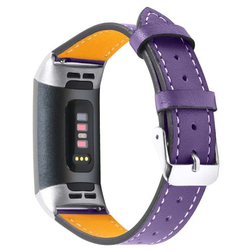 For Fitbit Charge 4/3 Watch Strap Genuine Leather Smart Watch Band Replacement - Purple