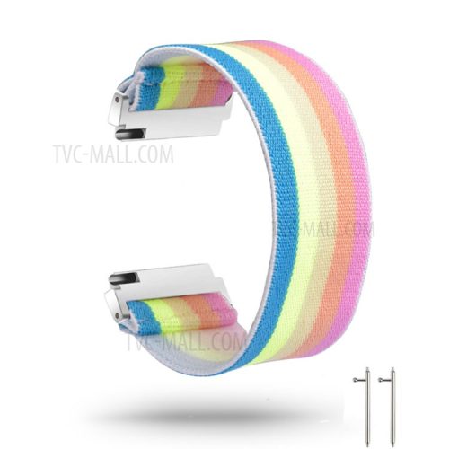 20mm Color Matching Nylon Watch Band for Samsung Galaxy Watch4 Classic 46mm 42mm/Watch4 44mm 40mm/Huawei GT 2 42mm/Huami Amazfit Watch Youth Edition - Rainbow