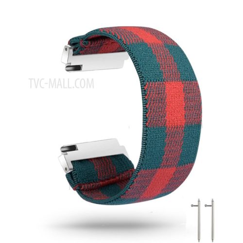 20mm Color Matching Nylon Watch Band for Samsung Galaxy Watch4 Classic 46mm 42mm/Watch4 44mm 40mm/Huawei GT 2 42mm/Huami Amazfit Watch Youth Edition - Green/Red