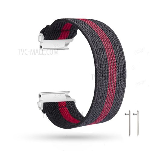 22mm Colorful Nylon Watch Band for Huawei Watch GT 2e/GT/GT 2 46mm  - Black/Red