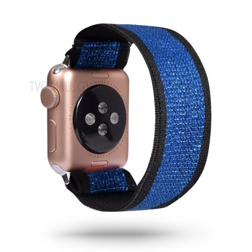 Color Matching Nylon Watch Band for Apple Watch Series 8 45mm / Ultra 49mm / Ultra 2 49mm / Series 9 45mm / SE (2023) 44mm / 7 45mm / Series 6 / SE / SE (2022) 44m / 5 / 4 44mm / Series 3 2 1 Watch 42mm - Black / Blue