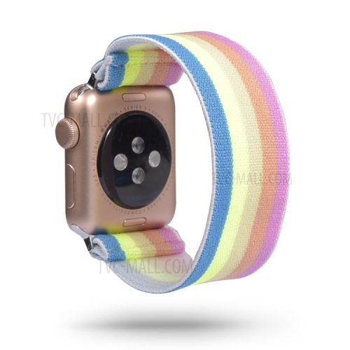 Color Matching Printing Nylon Watch Band for Apple Watch Series 10 42mm / 9 8 7 41mm / 6 5 4 SE SE (2022) SE (2023) 40mm / 3 2 1 38mm - Rainbow