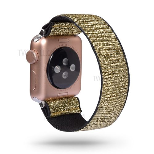 Color Matching Printing Nylon Watch Band for Apple Watch Series 10 42mm / 9 8 7 41mm / 6 5 4 SE SE (2022) SE (2023) 40mm / 3 2 1 38mm - Gold