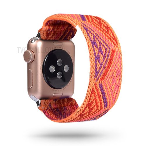 Color Matching Printing Nylon Watch Band for Apple Watch Series 10 42mm / 9 8 7 41mm / 6 5 4 SE SE (2022) SE (2023) 40mm / 3 2 1 38mm - Orange