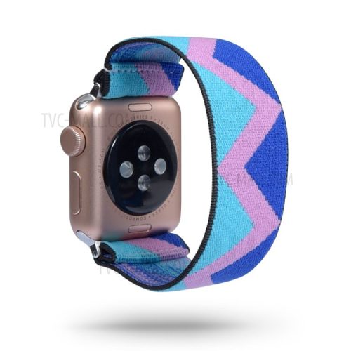 Color Matching Printing Nylon Watch Band for Apple Watch Series 10 42mm / 9 8 7 41mm / 6 5 4 SE SE (2022) SE (2023) 40mm / 3 2 1 38mm - Blue Triangle