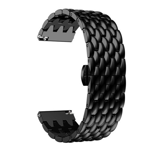 22mm Stainless Steel Dragon Skin Watch Band for Samsung Galaxy Watch 46mm/S3/S4 - Black