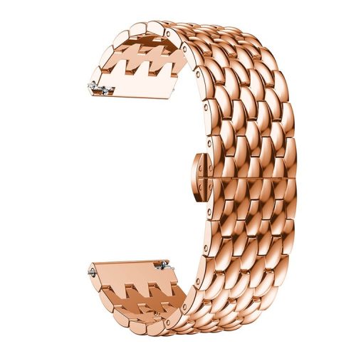 22mm Stainless Steel Dragon Skin Watch Band for Samsung Galaxy Watch 46mm/S3/S4 - Rose Gold