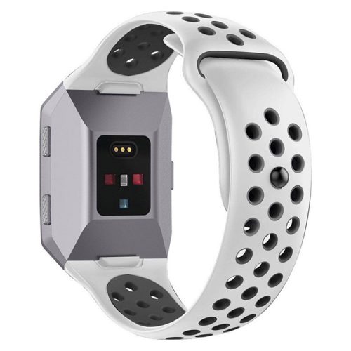 Bi-olor Silicone Watch Band for Fitbit Ionic - White/Black