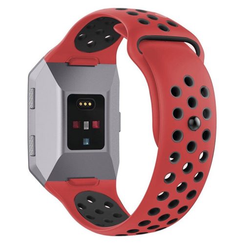 Bi-olor Silicone Watch Band for Fitbit Ionic - Red/Black