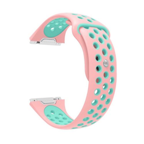 Bi-olor Silicone Watch Band for Fitbit Ionic - Pink/Cyan