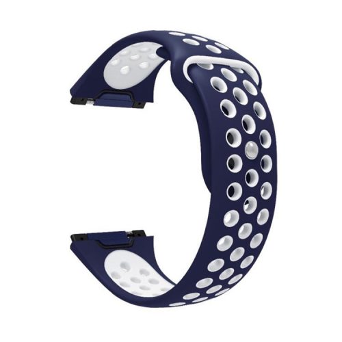 Bi-olor Silicone Watch Band for Fitbit Ionic - Dark Blue/White