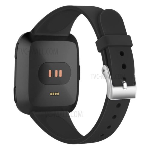 Soft Silicone Watch Band Replacement for Fitbit Versa / Versa 2 - Black