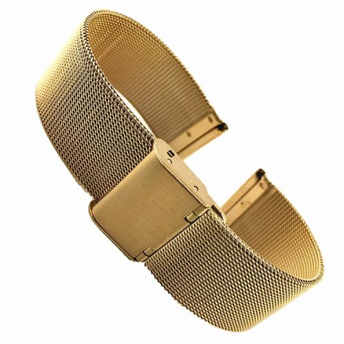 18mm Milanese Stainless Steel with Buckle Watch Band - Rose Gold