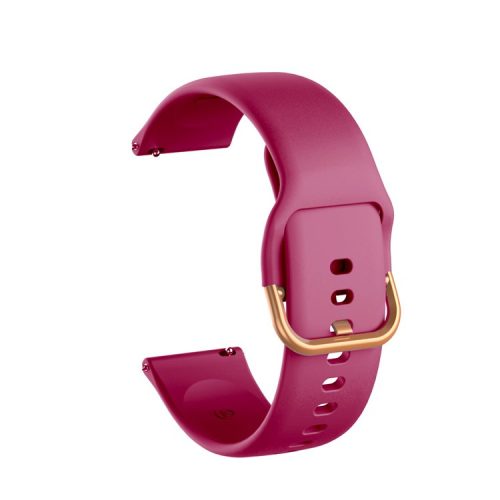 20mm Silicone Watchband Strap with Rose Gold Buckle for Samsung Galaxy Watch4 Classic 46mm 42mm/Watch4 44mm 40mm/Galaxy Watch Active2 - Wine Red