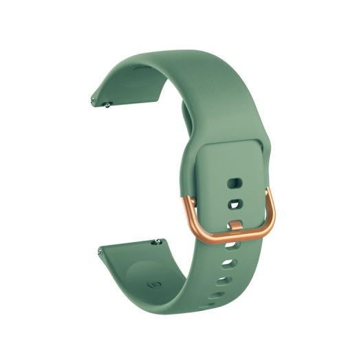 20mm Silicone Watchband Strap with Rose Gold Buckle for Samsung Galaxy Watch4 Classic 46mm 42mm/Watch4 44mm 40mm/Galaxy Watch Active2 - Dark Green