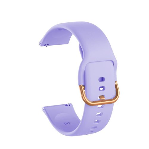 20mm Silicone Watchband Strap with Rose Gold Buckle for Samsung Galaxy Watch4 Classic 46mm 42mm/Watch4 44mm 40mm/Galaxy Watch Active2 - Light Purple