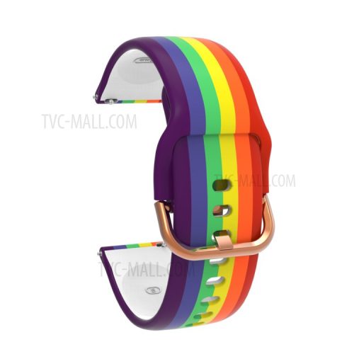 22mm Rainbow Soft Silicone Watch Strap Watch Band Replacement for Huawei Watch GT/GT2 46mm