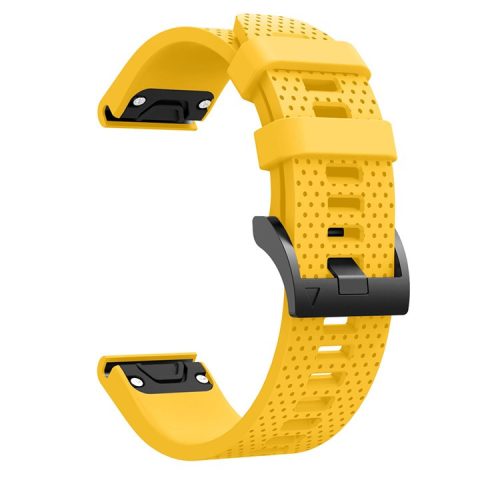 With Black Triangle Buckle Silicone Watch Strap for Garmin Fenix 5S - Yellow