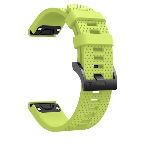 With Black Triangle Buckle Silicone Watch Strap for Garmin Fenix 5S - Fluorescent Green