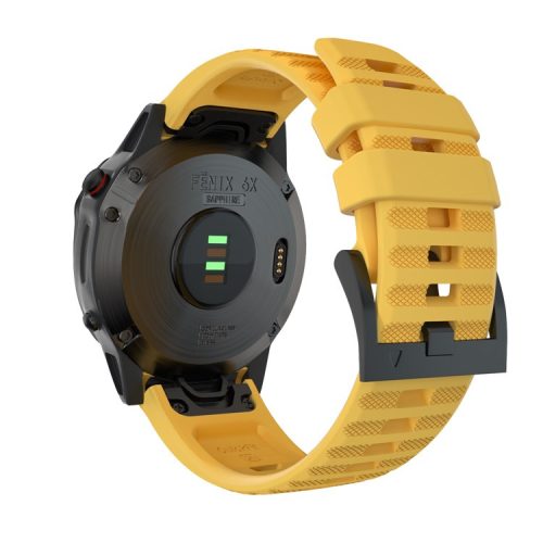 26mm Silicone Watch Strap for Garmin Fenix 7X/6X GPS/ 6X Pro Smart Watch Band Replacement - Yellow