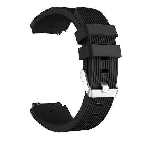 Pinstriped Silicone Smart Watch Band for Samsung Galaxy Watch3 45mm - Black