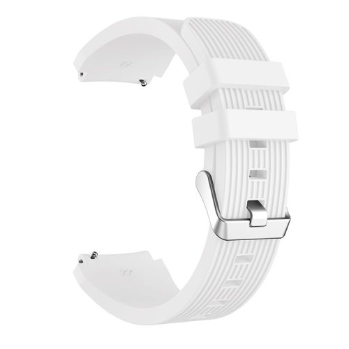 Pinstriped Silicone Smart Watch Band for Samsung Galaxy Watch3 45mm - White