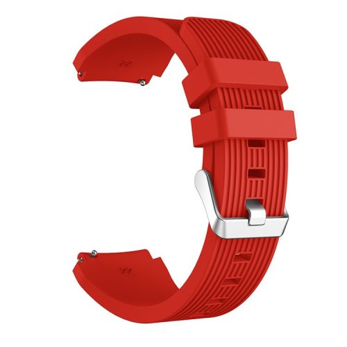 Pinstriped Silicone Smart Watch Band for Samsung Galaxy Watch3 45mm - Red