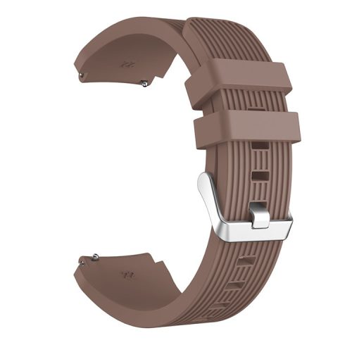 Pinstriped Silicone Smart Watch Band for Samsung Galaxy Watch3 45mm - Coffee