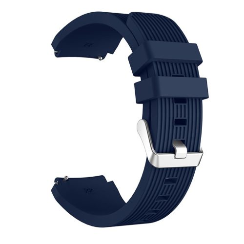 Pinstriped Silicone Smart Watch Band for Samsung Galaxy Watch3 45mm - Midnight Blue