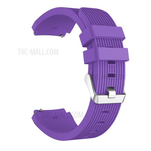 Pinstriped Silicone Smart Watch Band for Samsung Galaxy Watch3 45mm - Purple