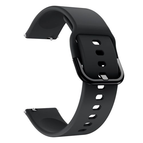 Silicone Smart Watch Band Adjustable Wrist Strap with Metal Buckle for Samsung Galaxy Watch3 41mm - Black