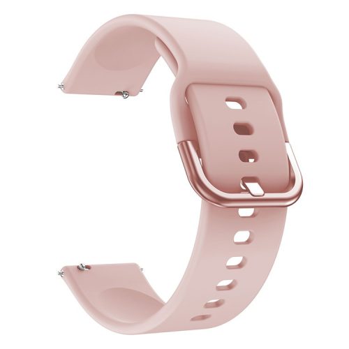 Silicone Smart Watch Band Adjustable Wrist Strap with Metal Buckle for Samsung Galaxy Watch3 41mm - Pink