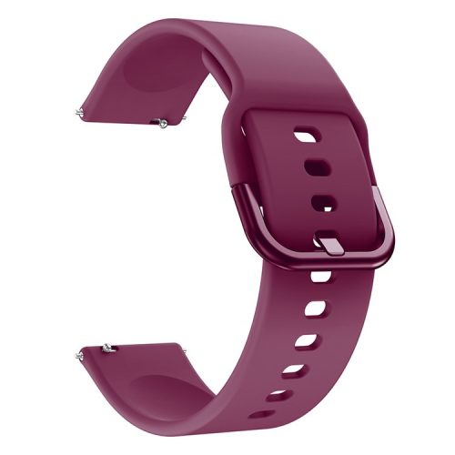 Silicone Smart Watch Band Adjustable Wrist Strap with Metal Buckle for Samsung Galaxy Watch3 41mm - Wine Red