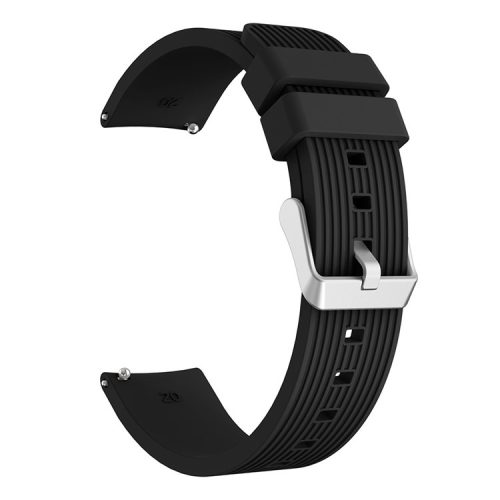 Pinstriped Silicone Smart Watch Band for Samsung Galaxy Watch3 41mm - Black