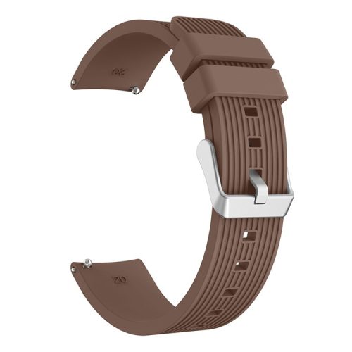 Pinstriped Silicone Smart Watch Band for Samsung Galaxy Watch3 41mm - Coffee