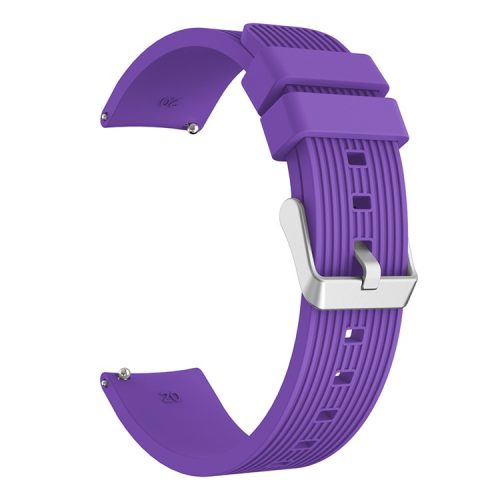 Pinstriped Silicone Smart Watch Band for Samsung Galaxy Watch3 41mm - Purple