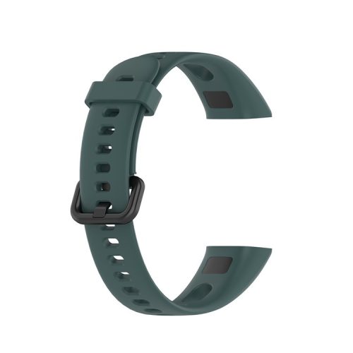 Silicone Smart Watch Strap with Metal Buckle for Huawei Honor 5i/Huawei Watch Band 4 - Dark Green