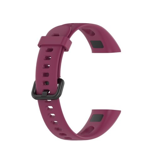 Silicone Smart Watch Strap with Metal Buckle for Huawei Honor 5i/Huawei Watch Band 4 - Wine Red